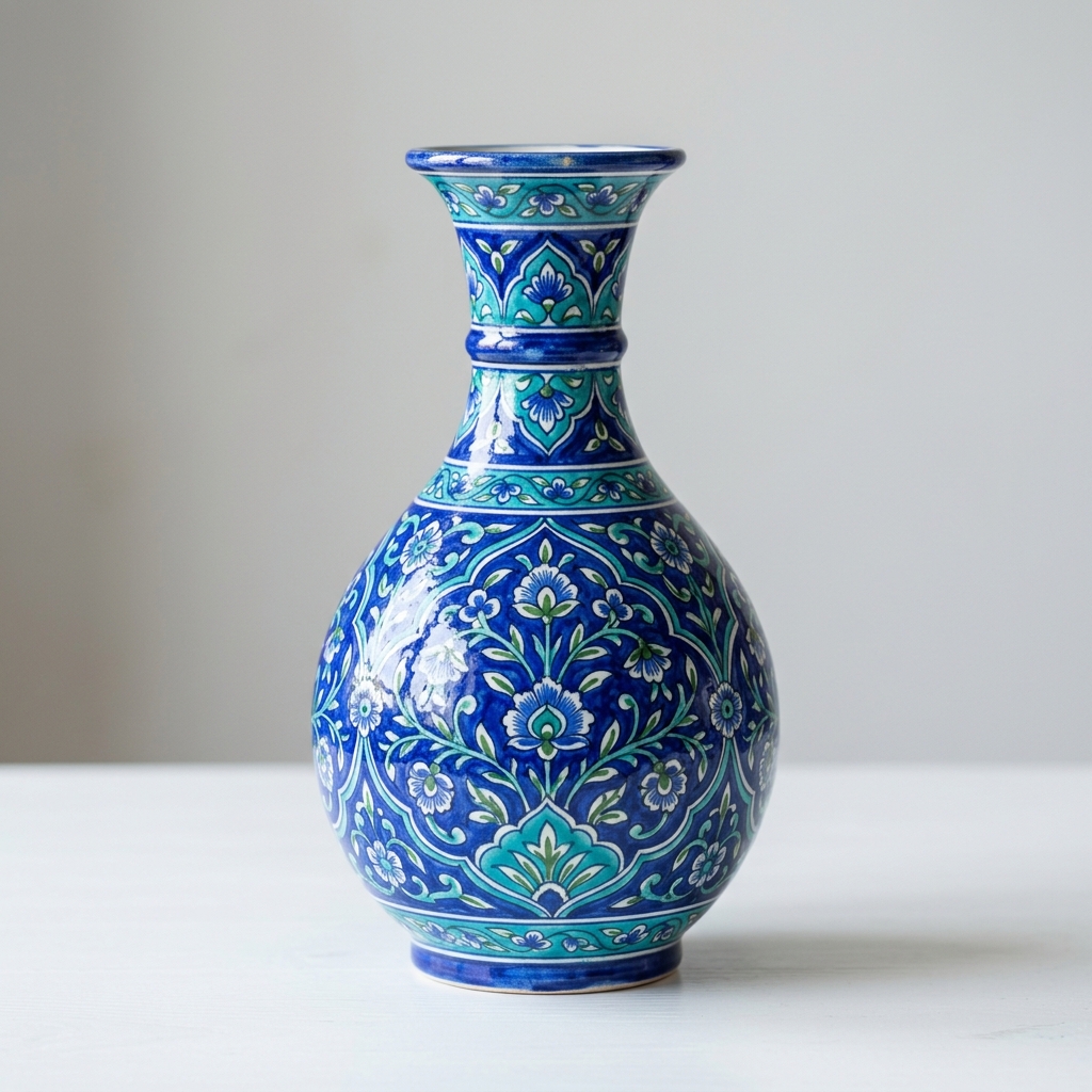 Hand-painted Blue Pottery Vase 1075