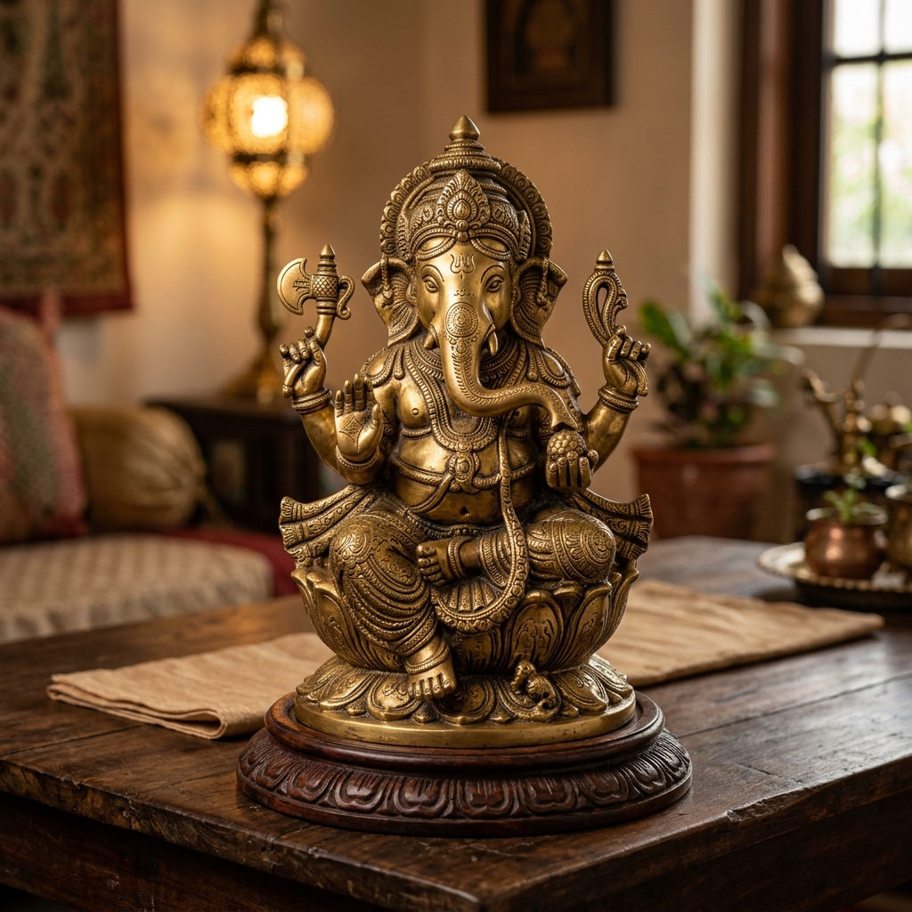Brass Ganesha Idol 6896
